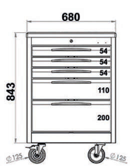 Fasano Tools Carrello Porta Utensili A 5 Cassetti - 7021 5