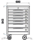 Fasano Tools Carrello Porta Utensili A 7 Cassetti - 7021 7
