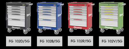 Fasano Tools Carrello Porta Utensili A 5 Cassetti - Con Anti-Ribalta