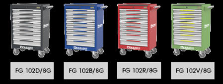 Fasano Tools Carrello Porta Utensili A 8 Cassetti - Con Anti-Ribalta