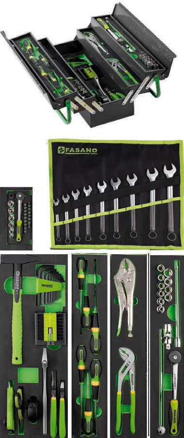 Fasano Tools Cassetta Porta-Utensili A 5 Scomparti - 104 pz