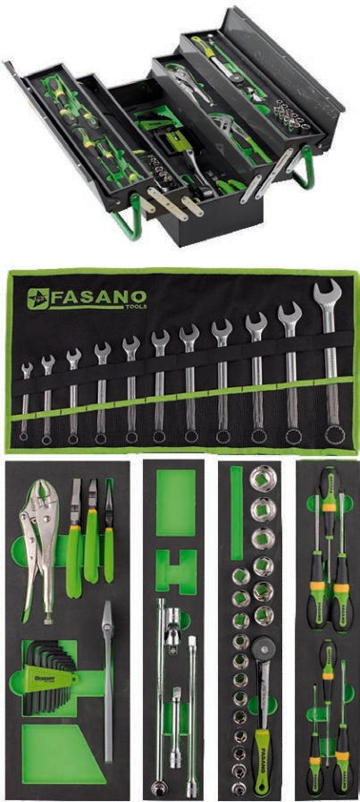 Fasano Tools Cassetta Porta-Utensili A 5 Scomparti - 55 pz