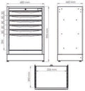 Fasano Tools Cassettiera Fissa A 6 Cassetti - 680x460x992,5 58