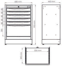 Fasano Tools Cassettiera Fissa A 6 Cassetti - 680x460x992,5 58