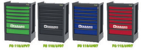 Fasano Tools Cassettiera Fissa A 7 Cassetti - 691x500x948 50