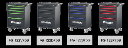 Fasano Tools Carrello Porta Utensili A 5 Cassetti - Con Anti-Ribalta