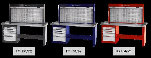 Fasano Tools Banco Da Lavoro 2.0Mt Con Ripiano In Acciaio, - 3001 2000x745x1810
