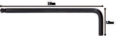Fasano Tools Chiave Maschio A L Con Impronta Esagonale Sferica - 9/64'' 96.0 19.0 5