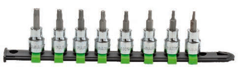 Fasano Tools Set 8 Chiavi A Bussola Da 3/8" Con Inserti Per Viti - 8 TX9,TX10,TX15,TX20,TX25,TX27,TX30,TX40