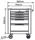 Fasano Tools Carrello Porta Utensili A 5 Cassetti - 3001 5