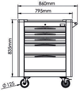 Fasano Tools Carrello Porta Utensili A 5 Cassetti - 3001 5