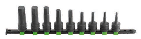 Fasano Tools Set 9 Inserti A Bussola Rinforzati Esagonali - 9 RH5, RH6, RH7, RH8, RH10, RH12, RH14, RH17, RH19