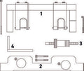 Fasano Tools Set Fasatura Motori Bmw N20 E N26 - 4 Perno fasatura volano/piastra di comando