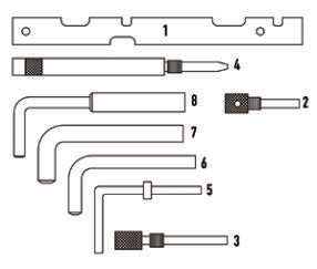 Fasano Tools Set Fasatura Motori Ford/Mazda - 9 Perno di fasatura dell'albero a camme