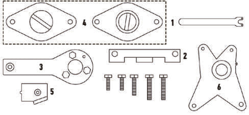 Fasano Tools Set Fasatura Motori Fiat 1.2 8V, 1.4 8V - 4 Attrezzo allineamento albero a camme