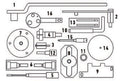 Fasano Tools Set Fasatura Fiat, Iveco, Ford, Peugeot, Citroen - 9 Piastra di centraggio pompa dell’olio 2.2 MJ