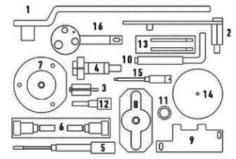 Fasano Tools Set Fasatura Fiat, Iveco, Ford, Peugeot, Citroen - 9 Piastra di centraggio pompa dell’olio 2.2 MJ