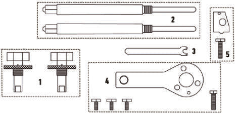 Fasano Tools Set Fasatura Motori Fiat 1.2/1.4 16V - 1 Attrezzi di bloccaggio albero a camme (2pz)