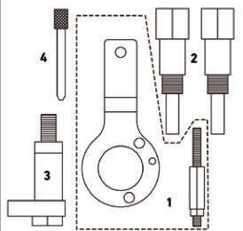 Fasano Tools Set Fasatura Motori Fiat, Alfa Romeo, Lancia, Opel - 1 Attrezzo fasatura albero motore + prigioniero