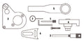 Fasano Tools Set Messa In Fase Motori Renault 2.0D Dci - 7 Utensile di tenuta pulegge albero motore (2,90mm)