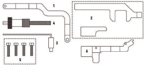 Fasano Tools Set Fasatura Motori Mini, Psa 1.4, 1.6 Vti - 4 Attrezzo bloccaggio volano