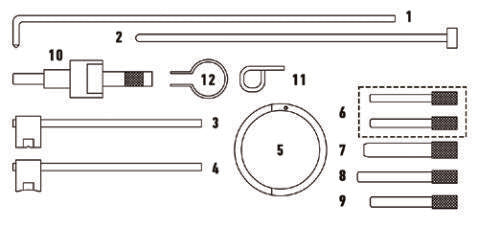 Fasano Tools Set Fasatura Motori Psa 1.4 E 1.6Hdi - 6 Perni di fasatura