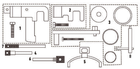 Fasano Tools Set Messa In Fase Motori Renault, Opel, - 4 Perno di fasatura dell'albero motore
