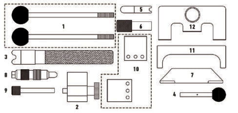 Fasano Tools Set Fasatura Motori Vag & Ford - 7 Barra di bloccaggio albero a camme