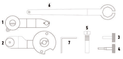 Fasano Tools Set Fasatura Motori Vag 1.2/1.4 Tsi E Tfsi - 4 Perno di controllo fasatura albero a camme