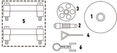 Fasano Tools Set Fasatura Audi 2.5 Tfsi / Rs Plus - 6 Perno bloccaggio tendicatena (2 pezzi)
