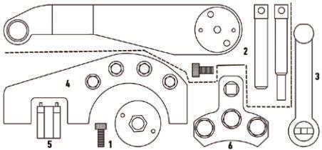 Fasano Tools Set Fasatura Motori Volkswagen 2.5 Tdi Pd - 3 Attrezzo di allineamento albero a camme
