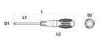 Fasano Tools Giravite Isolato Per Viti Con Testa A Croce Pozidriv - 0 3.0x60 28.9x100.9 161 3