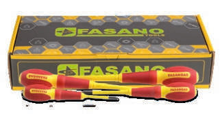 Fasano Tools Set 4 Giraviti Isolati Con Testa A Croce Pozidriv - PZ0x60, PZ1x80, PZ2x100, PZ3x150