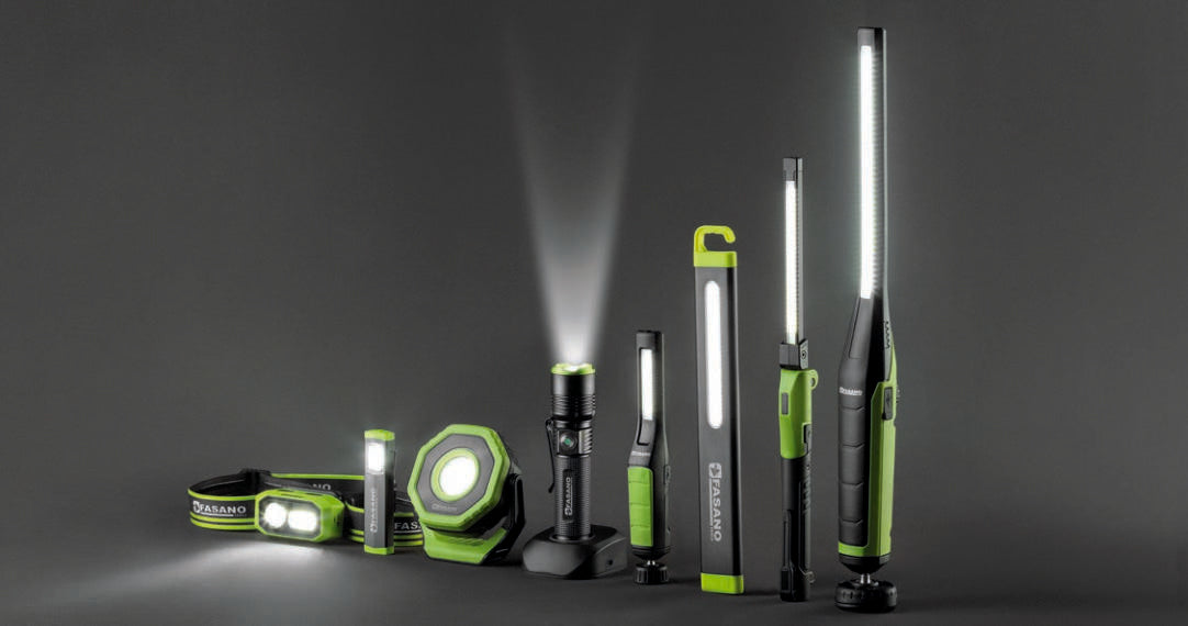 Fasano Tools Faro Ricaricabile A Led Ad Elevato Indice - 2000/1000/500 lm 2 - 8 h 3,5 h 115x190