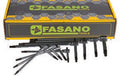 Fasano Tools Set Chiavi A T Maschio Torx Con Asta Scorrevole - 8 10, 15, 20, 25, 27, 30, 40, 45 TX