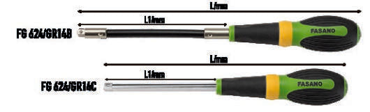Fasano Tools Quadro Maschio 1/4" Con Impugnatura - 110 246