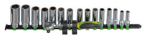 Fasano Tools Set 15 Chiavi A Bussola Esagonali Lunghe - 16 8,9,10,11,12,13,14,15,16,17,18,19,21,