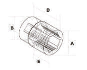 Fasano Tools Chiave A Bussola Esagonale - Attacco 1/2" - 9 16.5 21.8 38.1 8.0