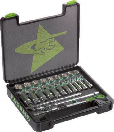 Fasano Tools Set Chiavi A Bussola Poligonali Lunghe - Attacco 1/2" - 6 21,22,24,27,30,32mm