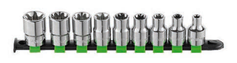 Fasano Tools Set 9 Chiavi A Bussola Torx - Attacco 1/2" - 9 8,10,12,14,16,18,20,22,24E