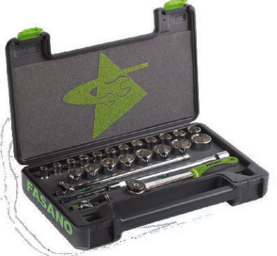 Fasano Tools Set Chiavi A Bussola Esagonali Lunghe - Attacco 1/2" - 25