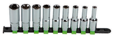 Fasano Tools Set 9 Chiavi A Bussola Torx Lunghe - Attacco 1/2" - 9 8,10,12,14,16,18,20,22,24E