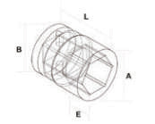 Fasano Tools Chiave A Bussola Esagonale Rinforzata Lunga - Attacco 1" - 65 62.0 87.1 35.0 108.0