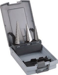 Fasano Tools Set 3 Frese Coniche A Gradino In Acciaio Hss - 4-12mm, 4-20mm, 4-30mm