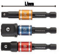 Fasano Tools Adattatore Porta Bussole Rinforzato Per Avvitatori - 1/4'' x 1/2'' 65