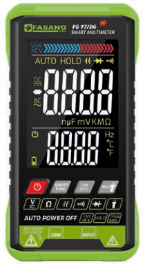 Fasano Tools Pinza Amperometrica Digitale - 600mV-600V 6V-600V 600Ω-6MΩ 194x59x29